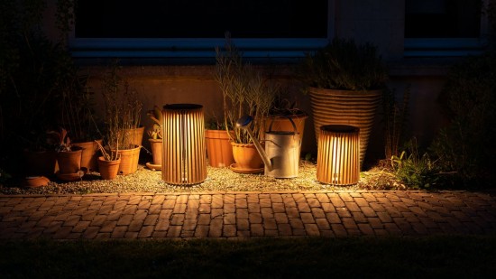 Vincent Sheppard Maya Aussen Garten Außen Laterne Rahmen aus Schwarz Aluminium Unbehandelt Teakholz.