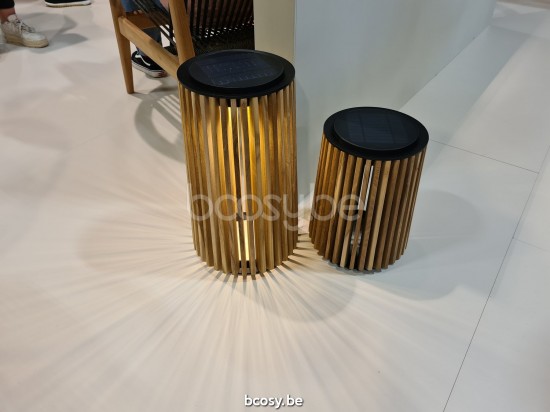 Vincent Sheppard Maya outdoor lanterns Black Aluminium frame Untreated Teak.