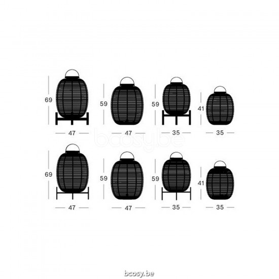 Vincent Sheppard Tika Lantaarn Stalen Voet Klein Zwart Stalen frame.