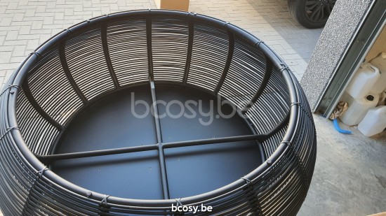 Vincent Sheppard Ivo Couchtisch Ø93 cm Ivo Runder Couchtisch Dia 93 Schwarz Flechtwerk Polyethylen.