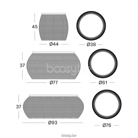 Vincent Sheppard Ivo beistelltische Dia 44 Schwarz Flechtwerk Polyethylen.