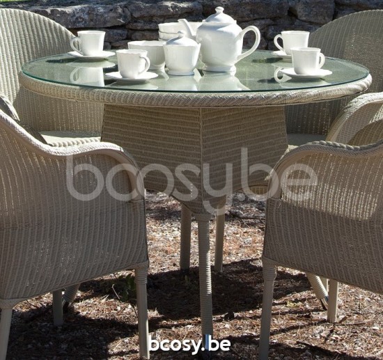Vincent Sheppard Nimes Ronde tuin eettafel Dia 110 Puur Wit Lloyd Loom.