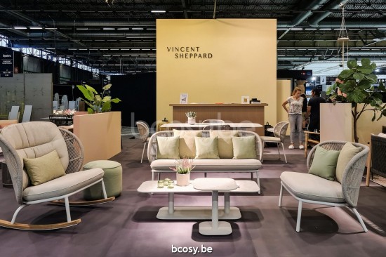 Vincent Sheppard Kodo tuinsalontafels bijzettafels koffietafels voor buiten terras Dune White Aluminium frame.