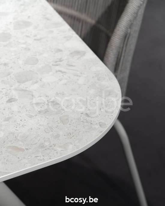 Vincent Sheppard Kodo 280x106 Table de Jardin cadre en Aluminium Blanc dune dessus de table Céramique Éclats.