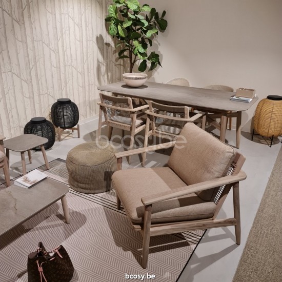 Vincent Sheppard David Tuinsalontafel 129x45 Verouderd Teak Houten frame.