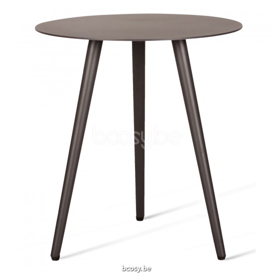 Vincent Sheppard Leo Ronde tuinbijzettafel Dia 45 Lava Aluminium frame.