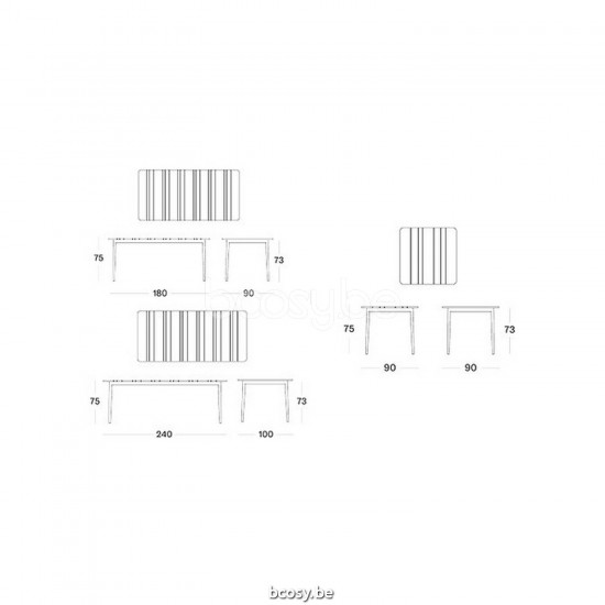 Vincent Sheppard Leo Gartentisch Teakholzplatte 90x90 Rahmen aus Lava Aluminium Tischplatte Unbehandelt Teakholz.
