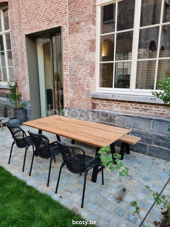 Vincent Sheppard Matteo tables de jardin cadre en Aluminium Noir 215x100.