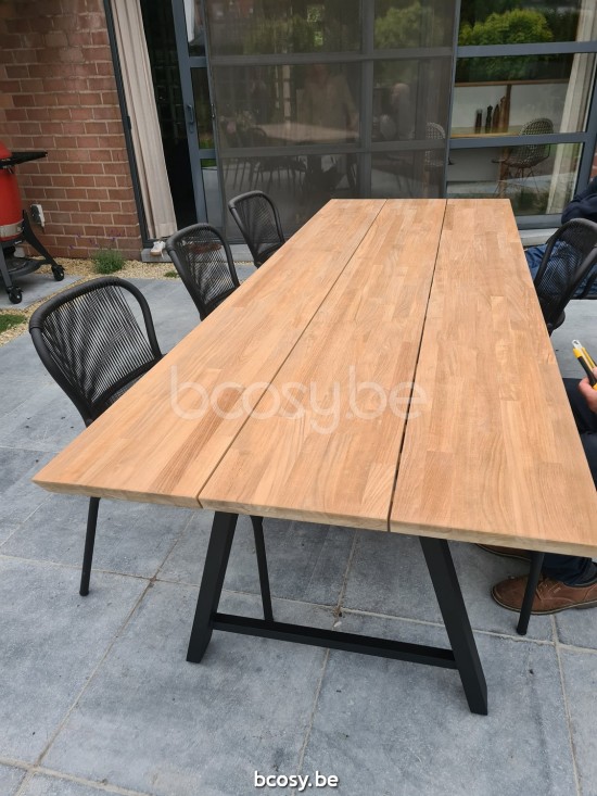 Vincent Sheppard Matteo tables de jardin cadre en Aluminium Noir 285x100.