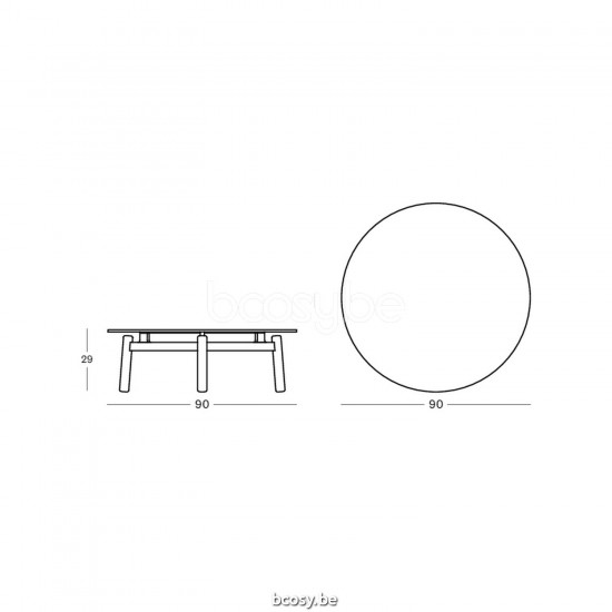 Vincent Sheppard Lento Round garden Coffee Table Dia 90 Untreated Teak frame Portland Ceramic top.