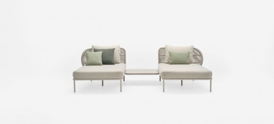 Vincent Sheppard Kodo 75x75 Table d'appoint modulaire cadre en Aluminium Blanc dune.