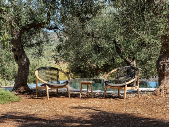 Vincent Sheppard Anton Dia 40 Table d'appoint ronde de jardin cadre en Teck Non traité dessus de table Teck Non traité.