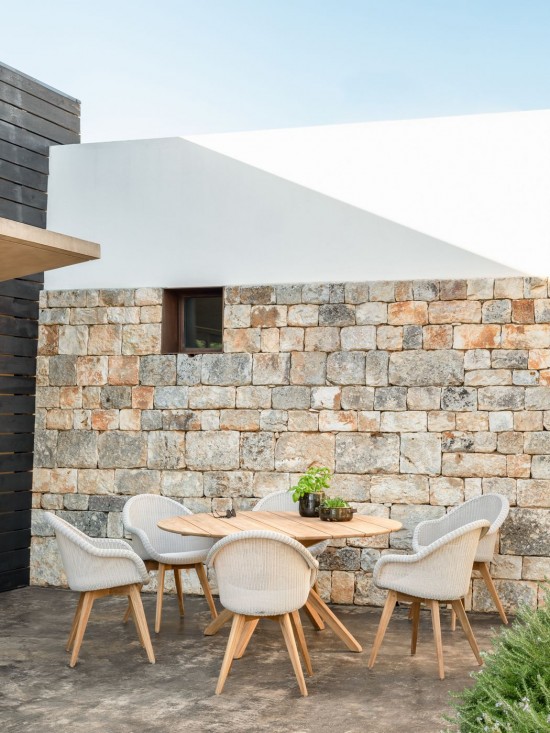 Vincent Sheppard Bernard Tisch Noa Runder Garten-Esstisch Dia 132 Rahmen aus Unbehandelt Teakholz.