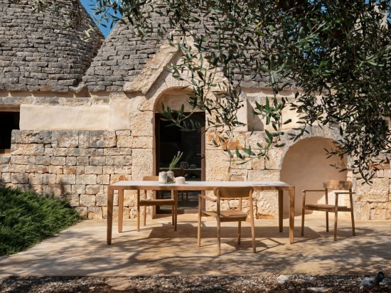 Vincent Sheppard Volta tables de jardin cadre en Teck Non traité 240x100.