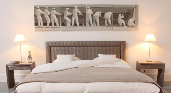 Vincent Sheppard Nevada 184 Tête de lit Lloyd Loom Nacré.