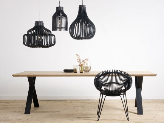 Vincent Sheppard Endless Rattan Pendelleuchte Natur Schwarz Rattan.