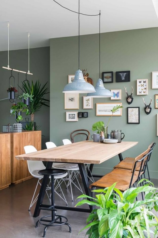 Vincent Sheppard Albert Eettafel tweedelig blad 240x100 Zwart Gepoedercoat Stalen A frame Natuur Eiken Tafelblad.