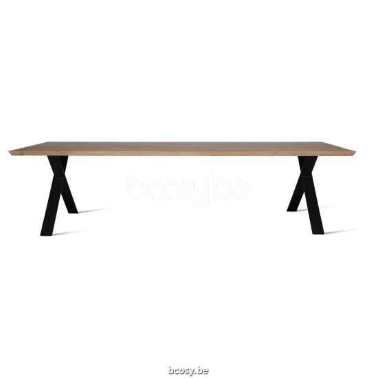 Vincent Sheppard Albert tables a manger de repas cadre en Acier X Revêtement en poudre noir 260x100.
