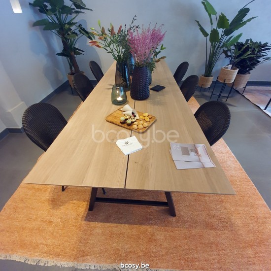 Vincent Sheppard Albert dining dinner tables Black Powder Coated Steel A frame 300x100.