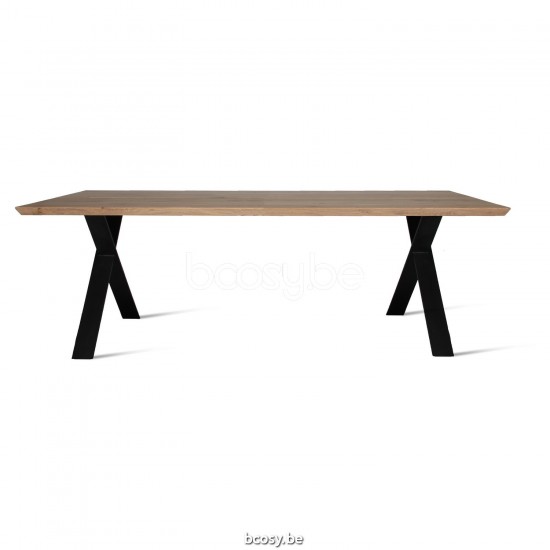 Vincent Sheppard Albert X Tisch Albert Esstisch einteilige Platte 200x100 Rahmen aus Schwarz pulverbeschichtet Stahl X.