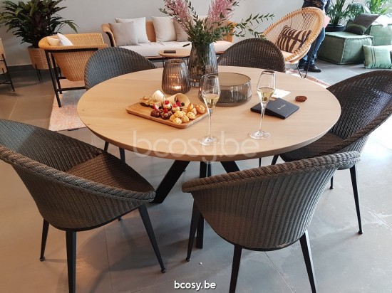 Vincent Sheppard Albert dining dinner tables Black Powder Coated Steel A frame Dia 150.