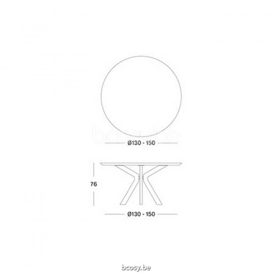 Vincent Sheppard Albert Round Dining Table Dia 150 Black Powder Coated Steel A frame Natural Oak top.