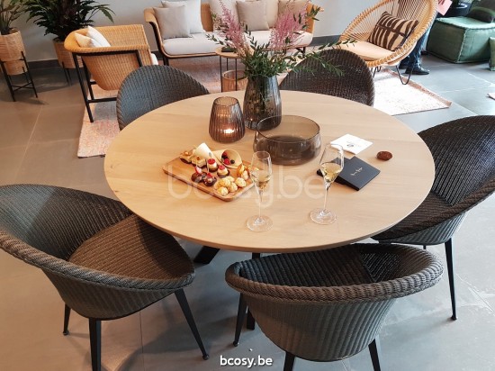 Vincent Sheppard Albert eettafels keukentafels woonkamer Zwart Gepoedercoat Stalen A frame Dia 150.