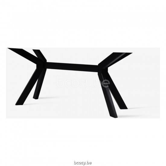 Vincent Sheppard Albert 280x115 Table à manger Ellipse cadre en Acier A Revêtement en poudre noir dessus de table Chêne Naturel.