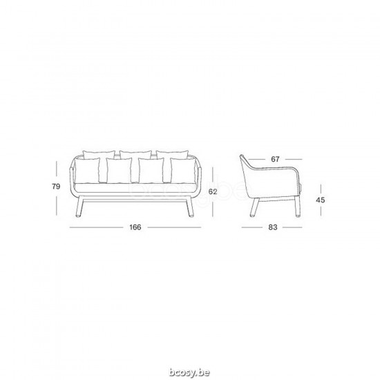 Vincent Sheppard Alex sessel 3 drei personen Rahmen aus Eiche Natur Holz Klar Lloyd Loom.