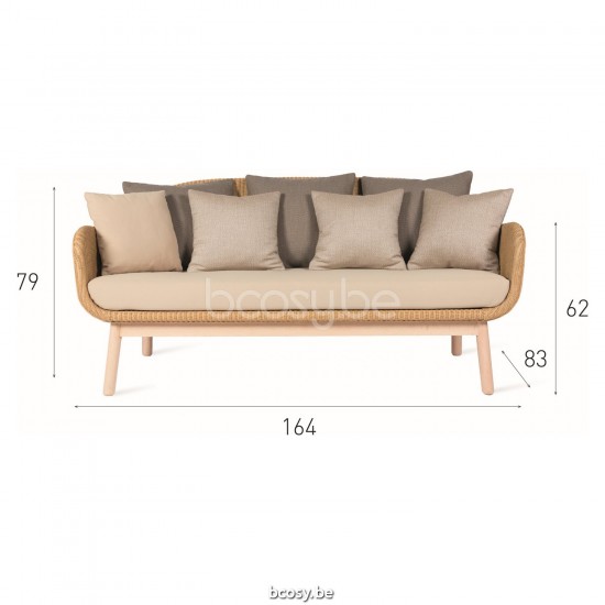 Vincent Sheppard Alex Lounge Sofa Natural Oak Wood frame Clear Lloyd Loom.
