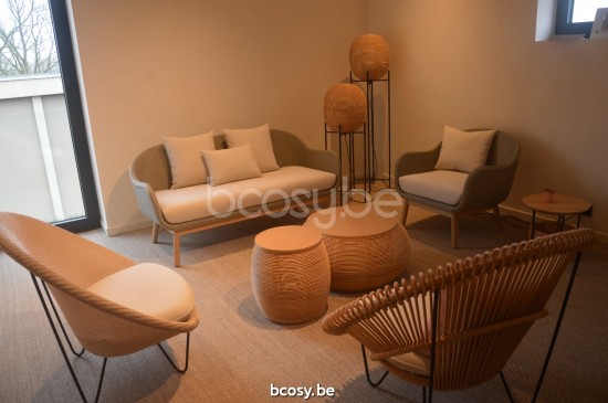 Vincent Sheppard Alex Sofa Eiche Basis Alex Lounge Sofa Rahmen aus Eiche Natur Holz Kieselstein Lloyd Loom.