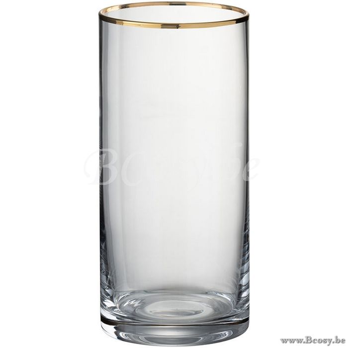 Geboorteplaats Vesting Verplicht J-Line Drinkglas Rand Cilinder Hoog Glas Transparant-Goud 16H Assortiment  van 6 stuks Jline 97026 J-line 97026 <span style="font-size: 6pt;">  waterglazen-glas-glazen-voor-water-h2o-h20-verres-a-d-eau-water-glass-glasses-wasserglas-wasserglaeser  </span ...